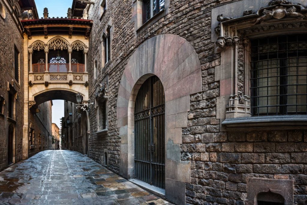 Barcelona with teens gothic quarter