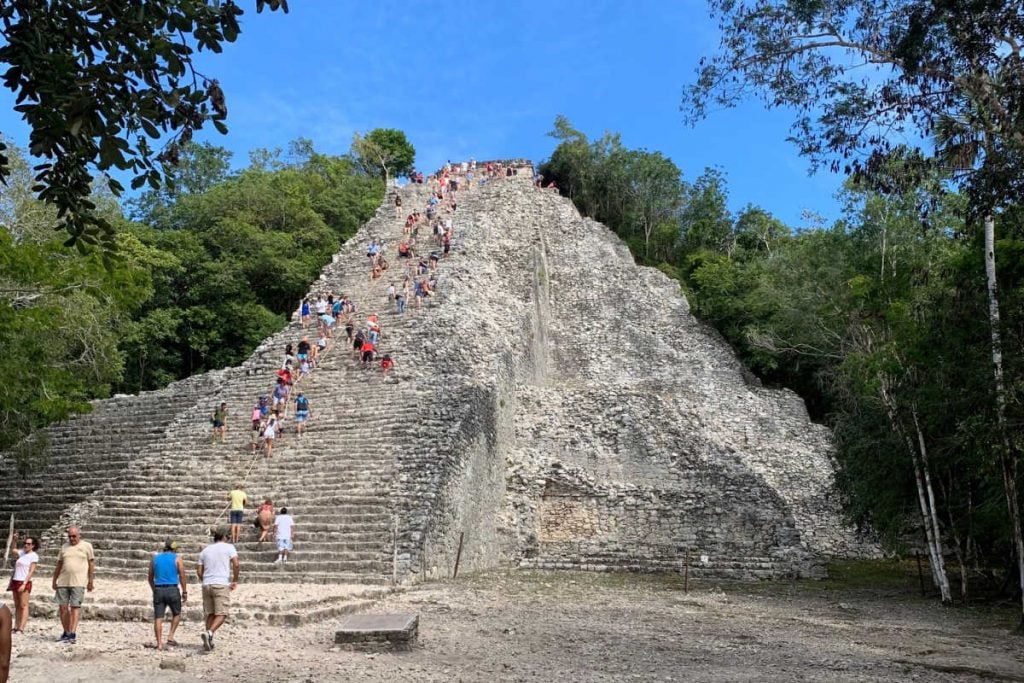 Coba ruins with teens