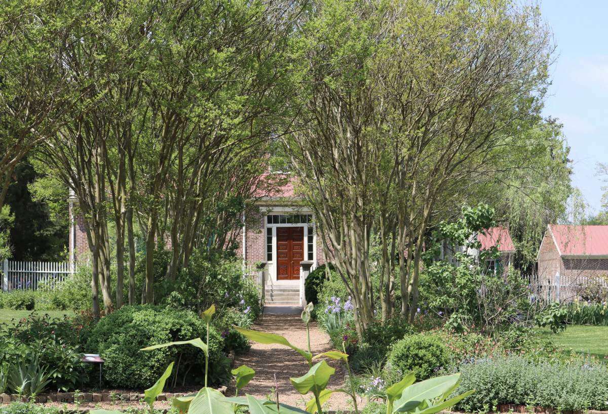 View of the front of the Hermitage house.