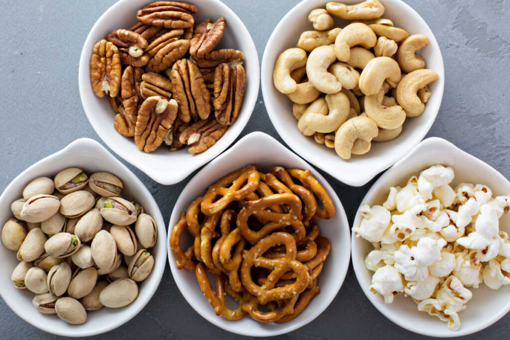 Variety of healthy snacks