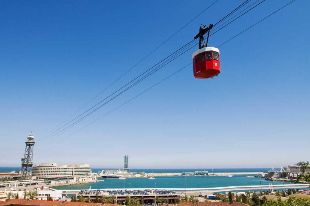 Teleferico Barcelona with kids