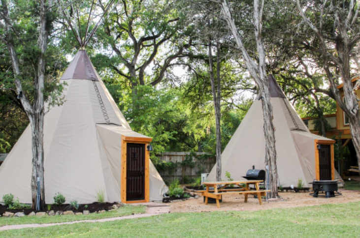 Tipis on the Guadalupe River Glamping