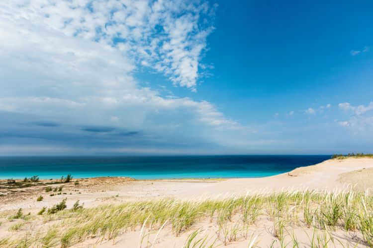 View of Lake Michigan from Sleeping Bear Dunes-Kids Are A Trip